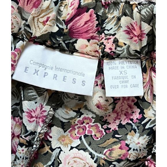 Vintage 90’s Compagnie Int’l Express Sheer Cottagecore Floral Palazzo Pants XS - Picture 6 of 6